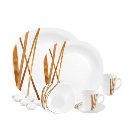 La Opala Dinner Set Quadra Golden Shades 44 Pieces LG044