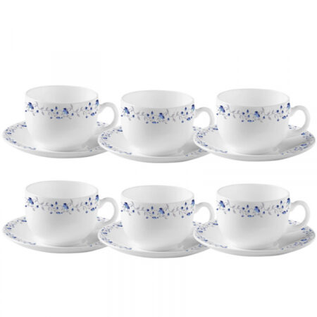 La Opala Cup & Saucer 6pcs Set Blue Bells 220ml LB022