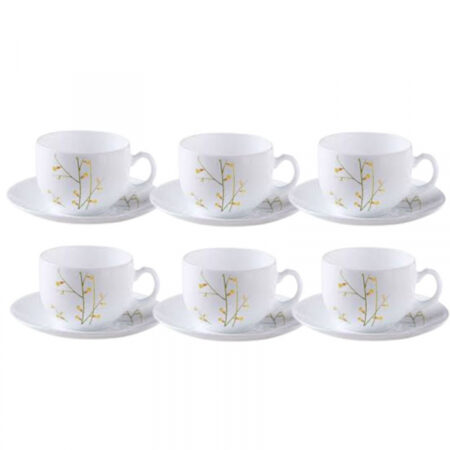 La Opala Cup & Saucer 6pcs Set Citron Weave 220ml LW022