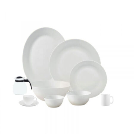 La Opala Dinner Set Ivory White 47 Pieces L1047