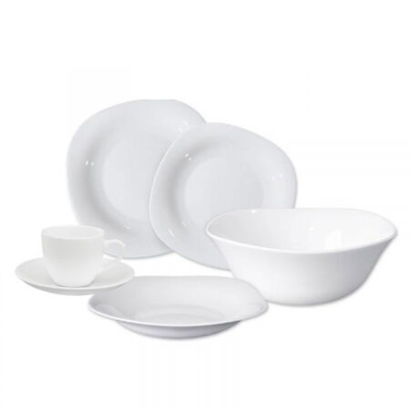 La Opala Dinner Set Quadra Square White 20 Pieces LQ020