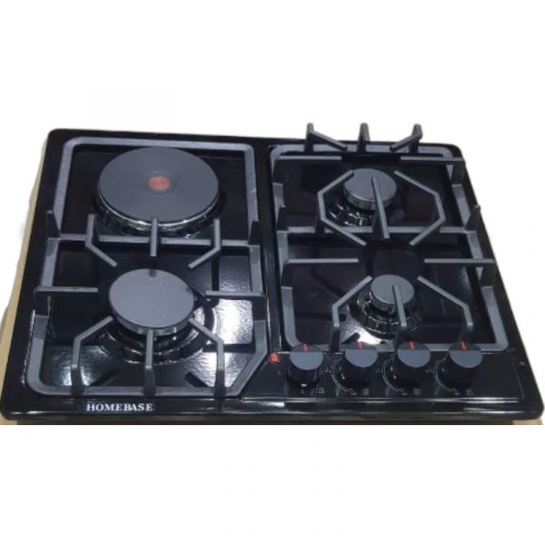 Homebase Built in Cooker 3 Gas Burners, 1 Electric Hot Plate Steel Top HB-4713A