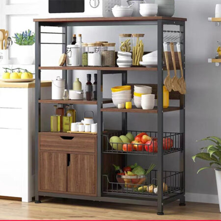 New Design Multifunctional Layer Kitchen Shelves with Cabinet