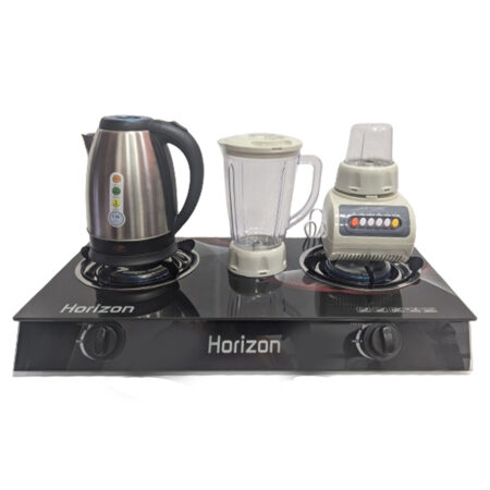 Horizon Gas Cooker 2 Plate,Aborder (1.8Ltr) Kettle, &  Aborder 2 in 1 Blender