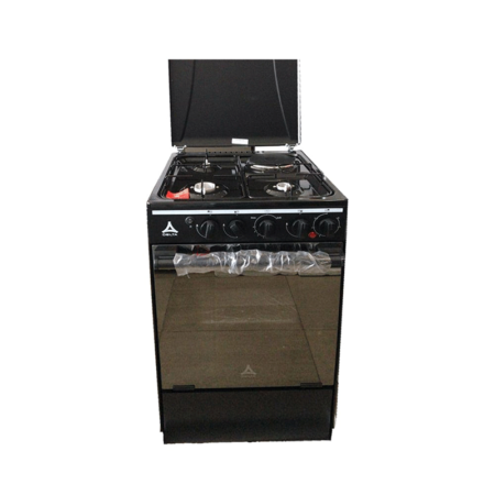 Delta Free Standing Cooker 50x55cm, 3 Gas Burners + 1 Electric Hot Plate, Gas Oven and Gas Grill, Black - DGC311B