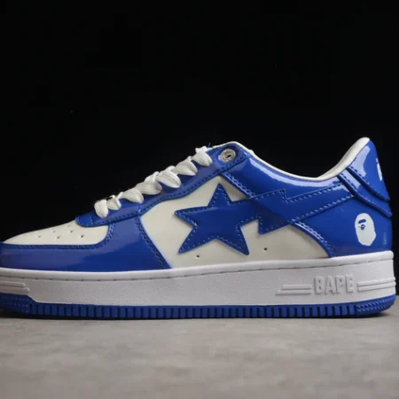 A Bathing Ape Bape Sta Patent Leather White Blue