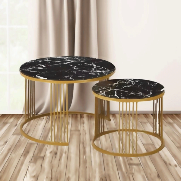 Nesting Center Coffee Tables for Indoor and Outdoor Space Saving Living Room Furniture Glass Top: Z-1